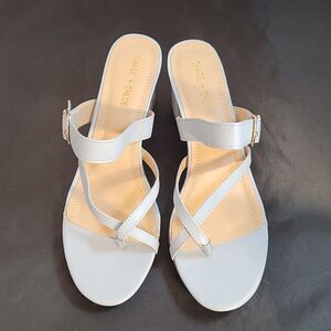 BRAND NEW CHASE+CHLOE BLOCK HEEL ADJUSTABLE BUCKLE DOUBLE STRAP SANDAL